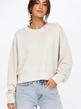 Lululemon Softstreme Perfectly Oversized Cropped Crew Cream Crewneck Sweatshirt